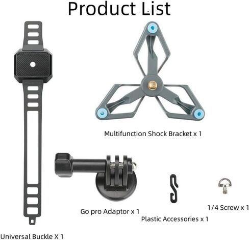 Multifunctional Shock Mount Bracket Kit Compatible with Mavic 3/Mavic Air 2S/Air 2/Mavic 2/Mavic Pro/FIMI X8SE/Autel EVO 2, Package Come with Go Pro Adapter Mount, Thumb Scew and 1/4 Screw in Saudi Arabia