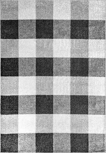سجادة NuLOOM Aisha Buffalo Plaid Accent، مقاس 2 × 3 بوصة، رمادية، مستطيلة، بسمك 0.4 بوصة in Kuwait