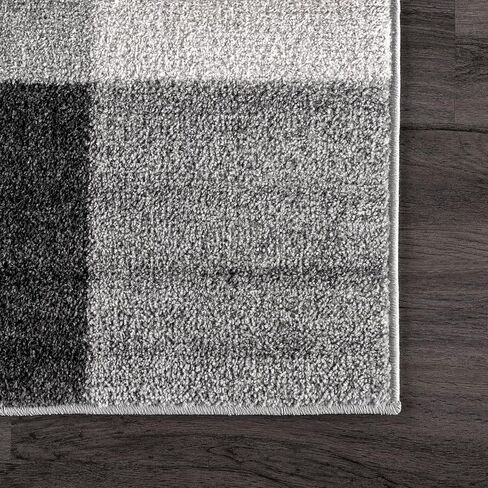 سجادة NuLOOM Aisha Buffalo Plaid Accent، مقاس 2 × 3 بوصة، رمادية، مستطيلة، بسمك 0.4 بوصة in Kuwait