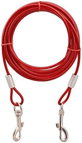Stainless Steel Pet Dog Tie Out Cable - Double Head Dog Leash Camping Outdoor Tie-Out Cable for Medium Large Pet Dogs (3m/10Ft, Blue) in Kuwait