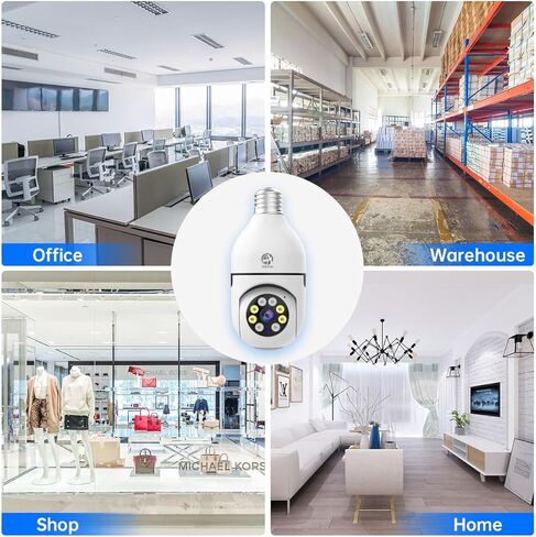 كاميرا JOOAN 5G/2.4G WiFi لمصباح الإضاءة، كاميرا داخلية 360 درجة، كاميرا للحيوانات الأليفة 2K لأمن المنزل، تخزين بطاقة السحابة وSD، سهلة التركيب، رؤية ليلية بالأشعة تحت الحمراء/اللون in Kuwait