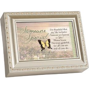 Cottage Garden Someone Special So Thankful Silvertone Rope Trim Jewelry Music Box Plays Amazing Grace in Saudi Arabia
