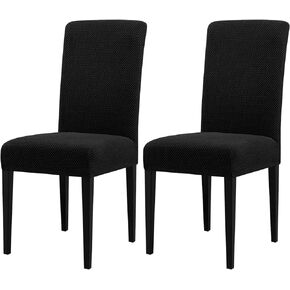 subrtex Dining Room Chair Covers Set of 2,Stretchy Chair Slipcovers,Non-Slip Kitchen Chair Cover Removable Washable Parson Chair Slipcover(Grey)