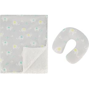 Luxurious Double Layer Baby Blanket, Ultra-Soft and Plush Sherpa Newborn Throw, Includes Matching Infant Neck Pillow for Car Seat, Measures 30"x40"