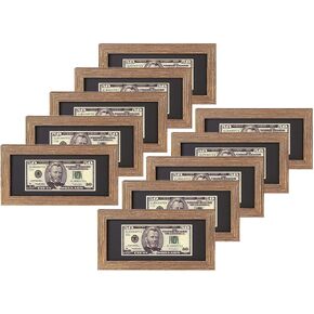 MBC MAT BOARD CENTER, Dollar Bill Frame with Black Mat or 4x9 Business License Holder without Mat, Easel Stand/Wall Mount, Tempered Glass (Silver/Black) in Saudi Arabia