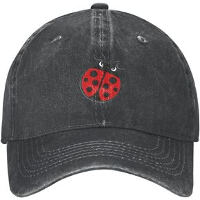 VunKo Ladybug Distressed Adjustable Washed Denim Mens Dad Trucker Hat Baseball Ball Cap for Men in Kuwait