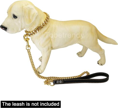 ToBeTrendy سلسلة ذهبية للكلاب طوق 15 ملم طوق سلسلة للكلاب شديدة التحمل مع مشبك معدني للكلاب الصغيرة والمتوسطة والكبيرة (15 ملم، 10 بوصات) in Kuwait