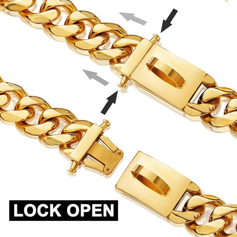 ToBeTrendy سلسلة ذهبية للكلاب طوق 15 ملم طوق سلسلة للكلاب شديدة التحمل مع مشبك معدني للكلاب الصغيرة والمتوسطة والكبيرة (15 ملم، 10 بوصات) in Kuwait