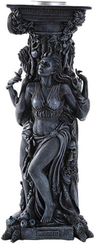 Pacific Giftware Triple Goddess Mother Maiden Crone Tea Light Candle Holder Stand 10 Inch (Gray Stone) in Saudi Arabia