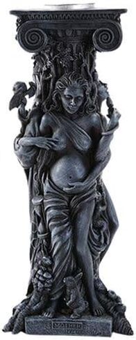 Pacific Giftware Triple Goddess Mother Maiden Crone Tea Light Candle Holder Stand 10 Inch (Gray Stone) in Saudi Arabia