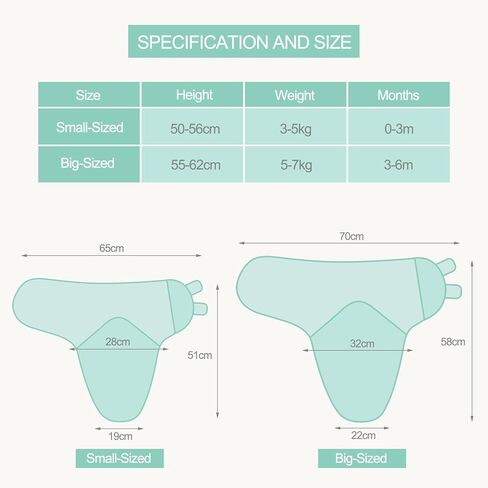 مجموعة بطانية نيركوي للأطفال، كيس قماط قطن 100% مع قبعات، كيس نوم قابل للتعديل، حقيبة نوم للأطفال حديثي الولادة (فلامنغو، M) in Kuwait