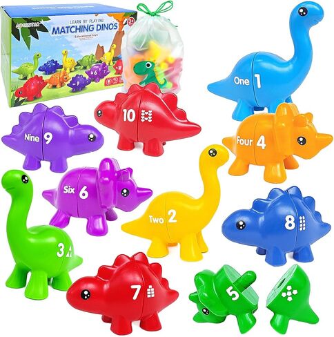 Matching Alphabet Dinosaur Toys for Kids 3-5, Learning ABC Letter for Toddlers Boys Girls Dino Match Game with Uppercase Lowercase Preschool Educational Montessori Fine Motor Toy 13 PCS Double-Sided in Kuwait