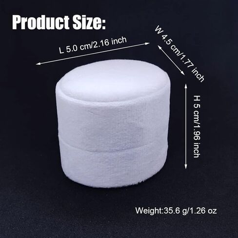 جيه زد تانج صندوق خواتم مخملي بيضاوي الشكل بلون ابيض، حامل عرض خاتم واحد، صندوق تخزين مجوهرات انيق، صندوق هدية للاقتراح والخطوبة والذكرى السنوية وحفلات عيد الميلاد in Kuwait