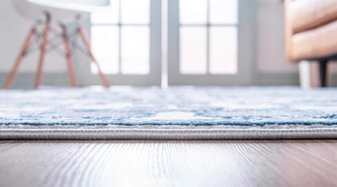 Rugs.com سجادة مجموعة بوسطن - سجادة زرقاء منخفضة الوبر بطول 6 أقدام مثالية للممرات والمداخل in Saudi Arabia