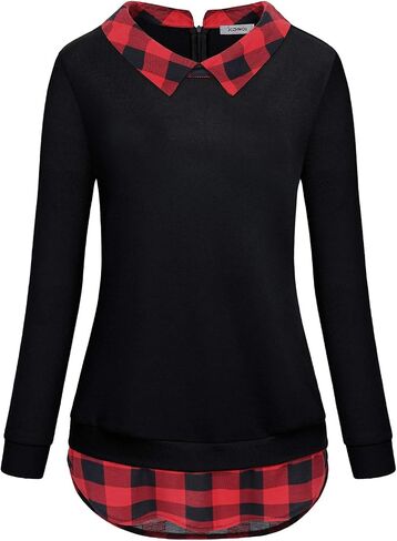 JCZHWQU Women's Classy Lapel Collar Long Sleeve Curved Hem Tunic Sweatshirt in Saudi Arabia