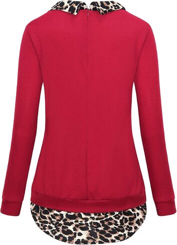 JCZHWQU Women's Classy Lapel Collar Long Sleeve Curved Hem Tunic Sweatshirt in Saudi Arabia