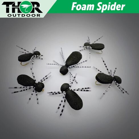 Thor Outdoor Foam Spider Fly Fishing Set – Topwater Dry Flies for Bass, Panfish, and Trout in Kuwait