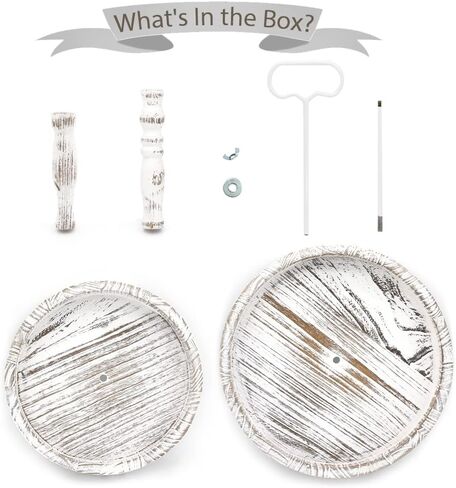 حامل صينية بطبقتين للديكور، صينية ديكور خشبية ريفية لطاولة القهوة المنزلية ومنضدة المطبخ من Witsbrez (غسيل أبيض) in Kuwait