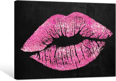 7CANVAS Pink Cheetah Print Canvas Wall Art Leopard Wall Decor Preppy Room Decor Animal with Sunglasses Chic Picture for Modern Home Girls Dorm 16x24Inch in Saudi Arabia