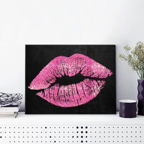 7CANVAS Pink Cheetah Print Canvas Wall Art Leopard Wall Decor Preppy Room Decor Animal with Sunglasses Chic Picture for Modern Home Girls Dorm 16x24Inch in Saudi Arabia
