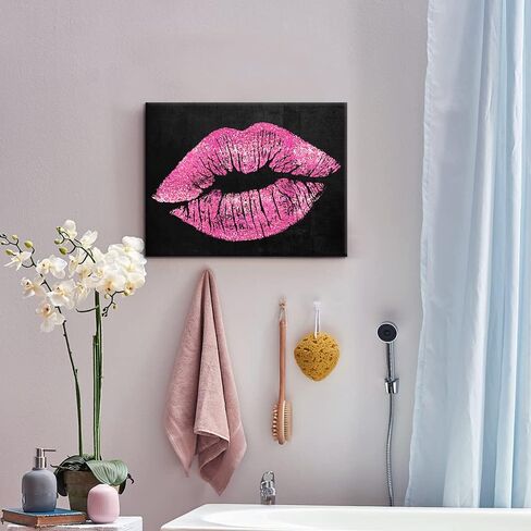 7CANVAS Pink Cheetah Print Canvas Wall Art Leopard Wall Decor Preppy Room Decor Animal with Sunglasses Chic Picture for Modern Home Girls Dorm 16x24Inch in Saudi Arabia