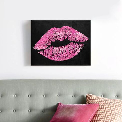 7CANVAS Pink Cheetah Print Canvas Wall Art Leopard Wall Decor Preppy Room Decor Animal with Sunglasses Chic Picture for Modern Home Girls Dorm 16x24Inch in Saudi Arabia