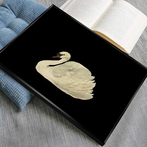 Yaasilinage Antique Swan Canvas Wall Art, Mute Watercolor Animal Pictures, Elegant Swan Art Print Aesthetic Poster, Vintage Dark Academia Painting Decor for Gallery Girls Room 12x16in Unframed in Saudi Arabia