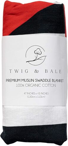 TWIG & BALE Lubbock Texas Tech Baby Blanket Organic Cotton Muslin Swaddle Blanket - 47" x 43" - Fans of Texas Tech Baby Gift for Boys Girls Newborn Receiving Blankets in Kuwait