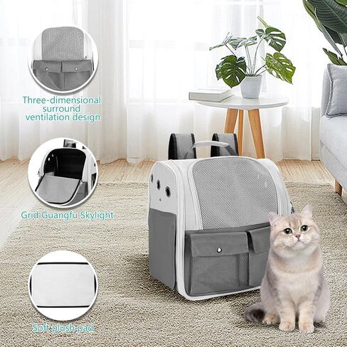 Breathable Cat Carrier Foldable Bubble Backpack for tMedium Cat Small Dog up to 15lbs Travel Hiking Transparent Pet Carrier in Kuwait