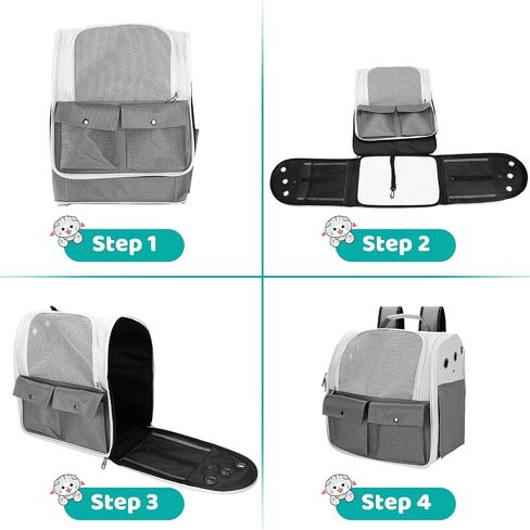 Breathable Cat Carrier Foldable Bubble Backpack for tMedium Cat Small Dog up to 15lbs Travel Hiking Transparent Pet Carrier in Kuwait