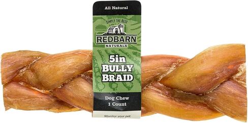 Redbarn Braided Bully Sticks 5" Dog Treats, 5-in chew, case of 30 in Saudi Arabia