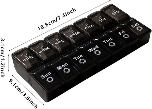 منظم حبوب منع الحمل الأسبوعي، حاوية حبوب منع الحمل الكبيرة، منظم حبوب الدواء لمدة 7 أيام، منظم حبوب الدواء مرتين في اليوم، حاوية حبوب منع الحمل ليلاً ونهارًا، صندوق حبوب منع الحمل للسفر صباحًا ومساءً، علبة حبوب منع الحمل للفيتامينات ومكملات زيت السمك in Kuwait