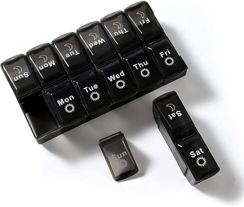 منظم حبوب منع الحمل الأسبوعي، حاوية حبوب منع الحمل الكبيرة، منظم حبوب الدواء لمدة 7 أيام، منظم حبوب الدواء مرتين في اليوم، حاوية حبوب منع الحمل ليلاً ونهارًا، صندوق حبوب منع الحمل للسفر صباحًا ومساءً، علبة حبوب منع الحمل للفيتامينات ومكملات زيت السمك in Kuwait