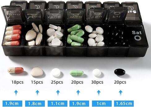 منظم حبوب منع الحمل الأسبوعي، حاوية حبوب منع الحمل الكبيرة، منظم حبوب الدواء لمدة 7 أيام، منظم حبوب الدواء مرتين في اليوم، حاوية حبوب منع الحمل ليلاً ونهارًا، صندوق حبوب منع الحمل للسفر صباحًا ومساءً، علبة حبوب منع الحمل للفيتامينات ومكملات زيت السمك in Kuwait