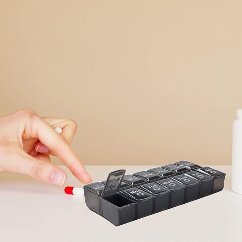 منظم حبوب منع الحمل الأسبوعي، حاوية حبوب منع الحمل الكبيرة، منظم حبوب الدواء لمدة 7 أيام، منظم حبوب الدواء مرتين في اليوم، حاوية حبوب منع الحمل ليلاً ونهارًا، صندوق حبوب منع الحمل للسفر صباحًا ومساءً، علبة حبوب منع الحمل للفيتامينات ومكملات زيت السمك in Kuwait