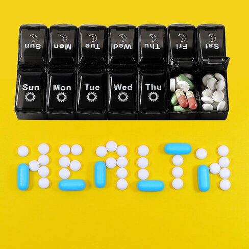 منظم حبوب منع الحمل الأسبوعي، حاوية حبوب منع الحمل الكبيرة، منظم حبوب الدواء لمدة 7 أيام، منظم حبوب الدواء مرتين في اليوم، حاوية حبوب منع الحمل ليلاً ونهارًا، صندوق حبوب منع الحمل للسفر صباحًا ومساءً، علبة حبوب منع الحمل للفيتامينات ومكملات زيت السمك in Kuwait