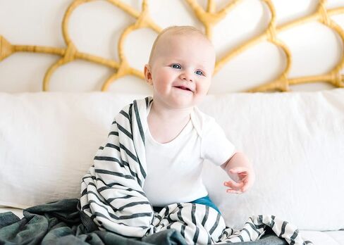 Large Premium Knit Baby 3 Layer Stretchy Quilt Blanket Hunter by Copper Pearl in Saudi Arabia