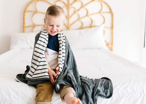 Large Premium Knit Baby 3 Layer Stretchy Quilt Blanket Hunter by Copper Pearl in Saudi Arabia
