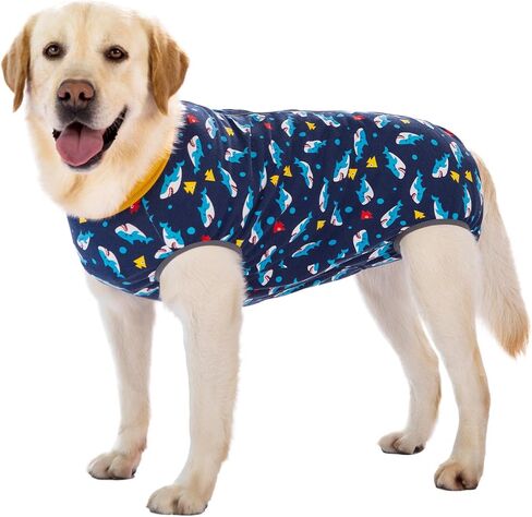Dog Surgery Recovery Suit Dog Onesie Dog Bodysuit Surgical Suit for Female (Not Need Roll It Up to Go Potty for Male Dogs) Spay Post Healing Neuter After Surgery Suits in Kuwait