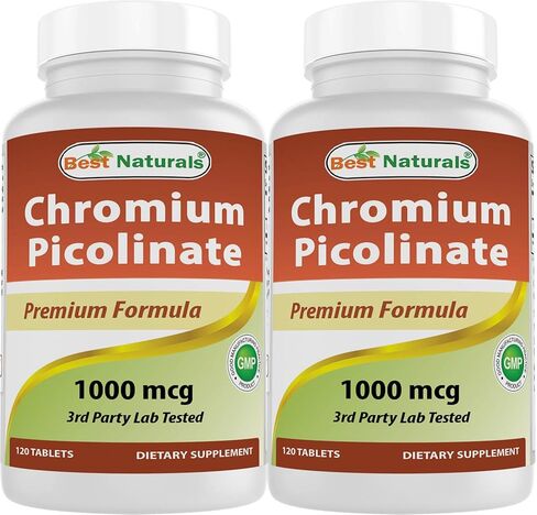 Best Naturals Chromium Picolinate 1000 mcg 120 Tablets (120 Count (Pack of 2)) in Saudi Arabia