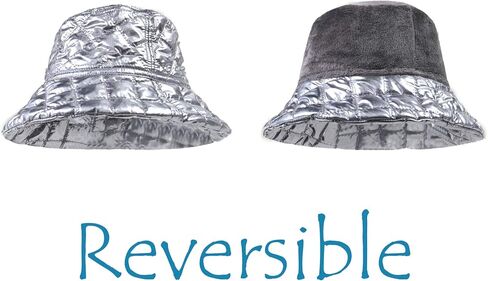 Pilipala المرأة الشتاء قبعة بحافة لامعة معدنية عكسها الدافئة الصيد Boonie موضة واسعة حافة قبعة للجنسين in Kuwait