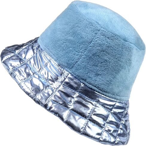 Pilipala المرأة الشتاء قبعة بحافة لامعة معدنية عكسها الدافئة الصيد Boonie موضة واسعة حافة قبعة للجنسين in Kuwait