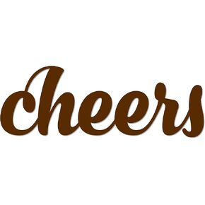 POEM Studio Cheers علامة حائط معدنية للديكور، ديكور بار للحائط، ديكور للمطبخ، علامة كلمة، هدية المطبخ، ديكور المطبخ، هدية الطبخ - 3 أحجام / 13 لونًا - 14 بوصة أسود - داخلي وخارجي صنع في الولايات المتحدة الأمريكية in Kuwait