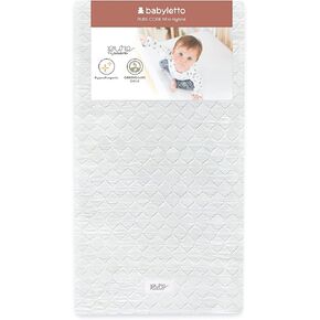 Babyletto Pure Core Mini Crib Mattress, Hybrid Waterproof Cover, Lightweight, Greenguard Gold Certified in Saudi Arabia