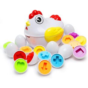 J-hong Matching Easter Eggs 12 PCS Educational Preschool Game, Color and Shape Recognition Skills, Learning Toy Gift for Toddler 1 2 3 Year Old in Kuwait
