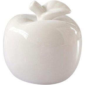 PRETYZOOM Apple Ceramic Statue Apple Figurine Decoration Sculpture Creative for Home Decor Christmas Decoration White