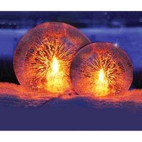 وينتر كرافت مجموعة فانوس ثلج فاخرة من جلوب - تصنع 12 فانوس ثلج صغير / كبير | تتضمن 3 قواعد تجميد لتشكيل البالونات قابلة لاعادة الاستخدام | تعليمات ملونة كاملة خطوة بخطوة in Kuwait