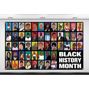 Nepnuser Black History Month Photo Booth Backdrop African American Heritage Celebration Decorations School Classroom Poster Wall Decor (5.9×3.6ft)