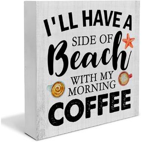 لافتة صندوق خشبي للشاطئ مع My Morning Coffee، لافتة مكتب للديكور على الشاطئ، صندوق خشبي للمطبخ، لافتة كتلة، لافتات صيفية، رف منزلي، ديكور جداري in Saudi Arabia