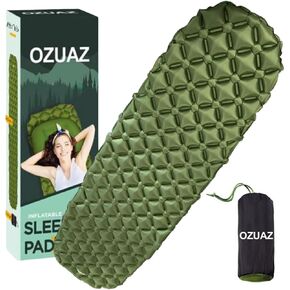 OZUAZ Sleeping Pad for Camping, Inflatable Sleeping Mat 72.22"X26", Ultra Light Mattress Pad for Backpacking, Hiking & Lightweight Camping Mattress Pad for Outdoor Activities (Green) in Saudi Arabia